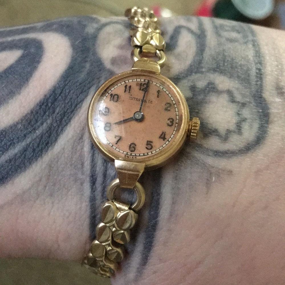 Tiffany and co. Antique 14k gold watch/gf band
